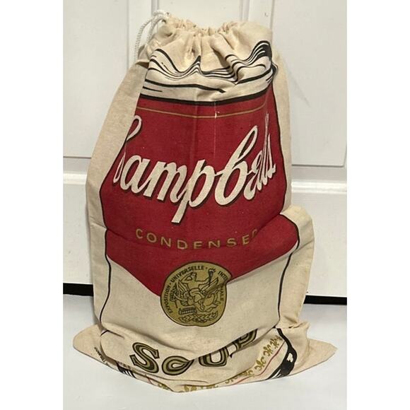Campbell's Soup Company Vintage Canvas Art Deco Drawstring Bag - Picture 3 of 5